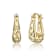 Openwork U-Shaped Oblong Hoop Earrings In 14K Gold Over Brass