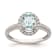 Rhodium Over 14K White Gold Aquamarine Diamond Halo Engagement Ring