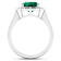 Green Emerald and White Diamond 14K White Gold Halo Ring 2.16 ctw