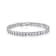 Square-Cut CZ Tennis Bracelet In Rhodium Over Brass