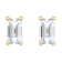5x3mm Emerald Cut White Topaz 14k Yellow Gold Stud Earrings