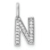 14K White Gold Diamond Letter N Initial Pendant