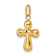 14k Yellow Gold 3D Polished Puffed Cross Pendant