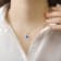 Teardrop Shape Lab Created Blue Opal with Cubic Zirconia Accents Necklace
