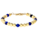 Lapis Lazuli Beaded Bracelet In 18K Gold Over Sterling Silver 6mm