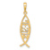 14k Yellow Gold Ichthus Fish with JESUS Pendant