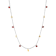 Two-tone Base Metal Charm Color Bead Necklace 40 inch