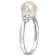 Freshwater Pearl And Diamond Statement Ring In Sterling Silver
