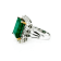 7.01 Ctw Emerald and 2.72 Ctw White Diamond Ring in 18K 2-Tone