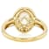 Diamond Simulant Oval, Champagne Diamond And White Zircon Ring In 18K
Gold Over Sterling Silver 2.87ctw