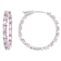 Pink CZ Inside-Out Hoop Earrings In Rhodium Over Brass 8.32ctw