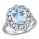 Aquamarine and Diamond 14K White Gold Halo Ring 3.51ctw