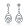 CZ Double Pear Drop Earrings In Sterling Silver
