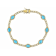 Turquoise And Link Station Bracelet In 18K Gold Over Sterling Silver