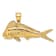 14k Yellow Gold 3D Textured Female Dorado (Mahi-Mahi) Charm