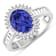 14K White Gold Violet Tanzanite and White Diamond Oval Halo Ring 1.93ctw