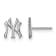 Rhodium Over Sterling Silver MLB LogoArt New York Yankees N-Y Post Earrings