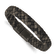 Brown Leather and Stainless Steel Brushed Gun Metal IP-plated 8.25-inch Bracelet