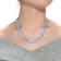 Linear Pave CZ Statement Necklace In White Rhodium Over Brass