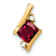 10k Yellow Gold 0.69 ctw Cushion Lab Created Ruby and Diamond Chain
Slide Pendant