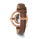 Ladies Charles Hubert Rose Finish Brass Brown Dial Modern Circle Watch