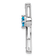 Rhodium Over 14k White Gold Blue Topaz and Diamond Cross Chain Slide Pendant