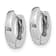 Rhodium Over 14k White Gold 3/8" Polished Round Hinged Hoop Earrings