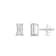 White Cubic Zirconia 14k White Gold Studs With Velvet Gift Box 0.50ctw