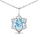 1.90ctw 14K White Gold Aquamarine and White Diamond Pendant with 18 inch
Cable Chain