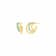 14K Yellow Gold Over Sterling Silver Enamel Triple Hoop Earrings in Teal