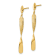 14K Yellow Gold Polished and Textured Post Dangle Earrings