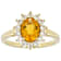 Fire Opal And White Zircon Ring In 18K Gold Over Sterling Silver 0.96ctw
