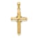 14K Yellow Gold Beaded Center Design Cross Charm Pendant