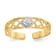 14K Yellow Gold with White Rhodium Diamond Cut Toe Ring