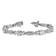 Rhodium Over Sterling Silver Cubic Zirconia Mom with Safety Clasp Bracelet