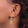 14k Yellow Gold Textured RN Caduceus Earrings