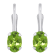 6x4mm Oval Peridot Rhodium Over 10k White Gold Drop Earrings