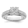 Rhodium Over 14K White Gold Lab Grown Diamond VS/SI GH, Cluster Ring 0.991ctw