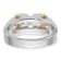 10K Two-tone Yellow and White Gold Men's Polished Satin and Cut-Out
3-Stone Diamond Ring 0.78ctw