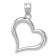 Rhodium Over 14k White Gold Polished Open Heart Pendant