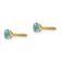 14k Yellow Gold 3mm Children's Blue Zircon Stud Earrings