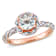 Aquamarine and Diamond 14K Rose Gold Swirl Ring 0.84ctw