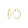 14K Yellow Gold Over Sterling Silver Acrylic Crossover Hoop Earrings in Clear