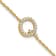14k Yellow Gold Diamond Sideways Letter Q Bracelet