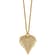 24k Yellow Gold Dipped Birch Leaf with 20 Inch Gold-tone Necklace