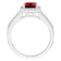 8x6mm Emerald Cut Garnet 1/4 ctw Diamond Rhodium Over Sterling Silver
Halo Ring