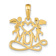 14k Yellow Gold Polished and Textured Mom with Heart and Angels Pendant