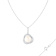 11-12mm Button White Cultured Freshwater Pearl and CZ Rhodium Over
Sterling Silver Pendant