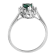0.53ctw Pear Shaped Emerald and Diamond Ring in 14k White Gold