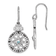 Rhodium Over Sterling Silver Polished Cubic Zirconia Compass Dangle Earrings